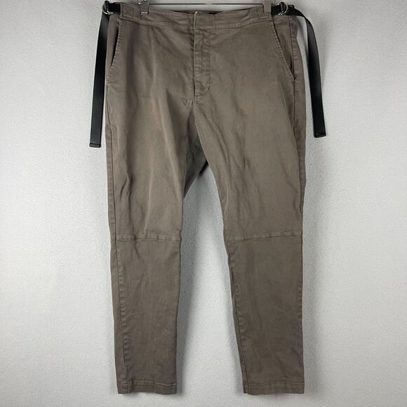 Stampd Strapped Chino Pant Mens 34 Brown Coated Twill Crop...